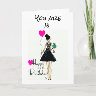 TARJETA **ES TU CUMPLEAÑOS!!!!** ERES ***16***