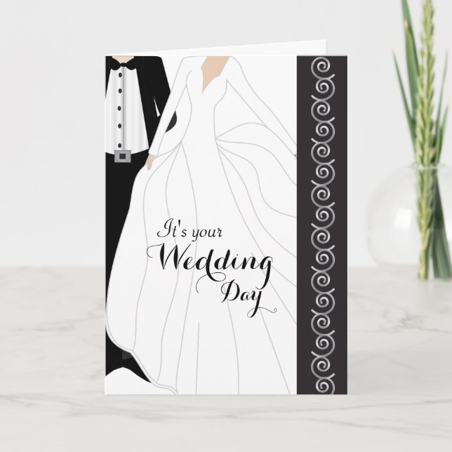 Tarjeta Es tu día de bodas - Felicidades (Anverso)