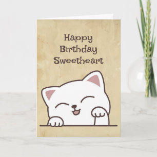 Tarjeta Es tu gato divertido de cumpleaños que te amo cari