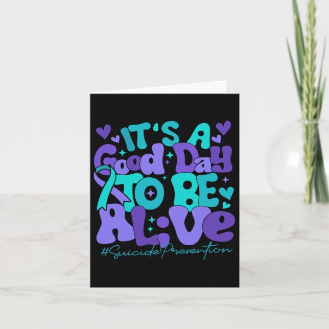 Tarjeta Es un buen día para estar vivo en la prevención de (Anverso)
