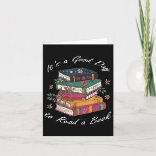 Tarjeta Es Un Buen Día Para Leer Un Libro Floral Stack Tee