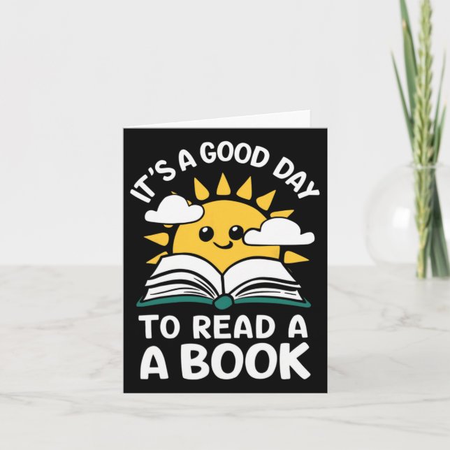 Tarjeta Es Un Buen Día Para Leer Un Libro Maestra De Prees (Anverso)