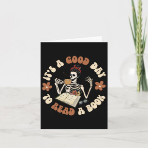 Tarjeta Es un buen día para leer un libro Skeleton Groovy 