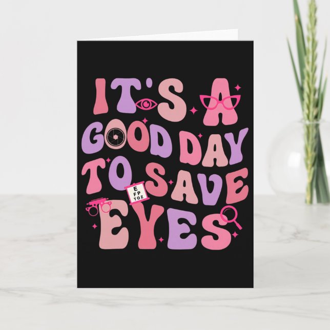 Tarjeta Es Un Buen Día Para Salvar Ojos Optometrista Oftal (Anverso)