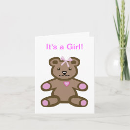 Tarjeta Es un chica - cariño felicitaciones y bienvenida