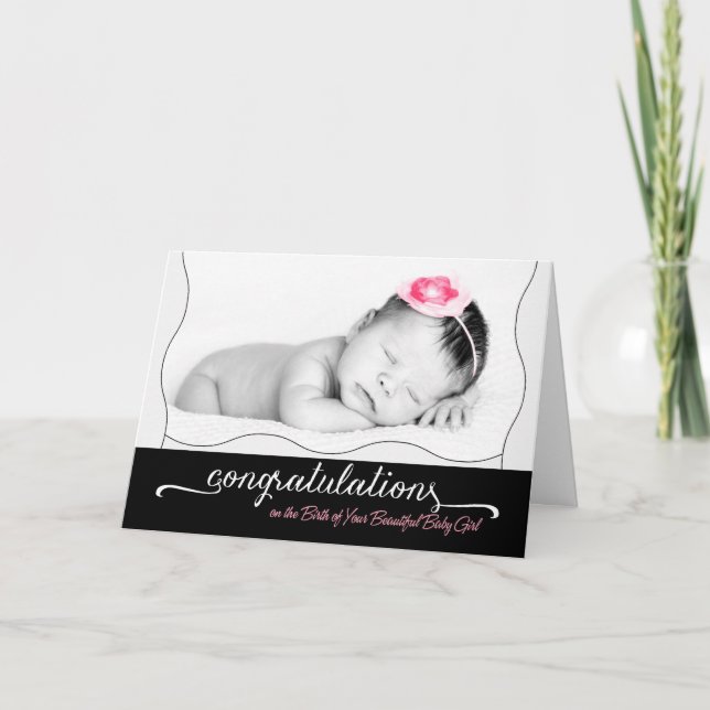 Tarjeta ¡Es un Chica! Recién nacido felicita a los nuevos  (Anverso)