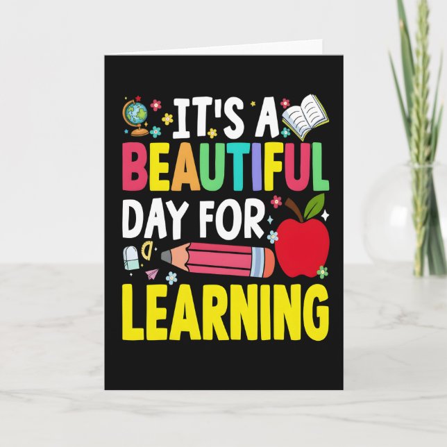 Tarjeta ES UN DÍA HERMOSO PARA APRENDER 100 Días de Escuel (Anverso)
