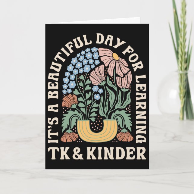 Tarjeta Es Un Hermoso Día Para El Aprendizaje De Tk Kinder (Anverso)