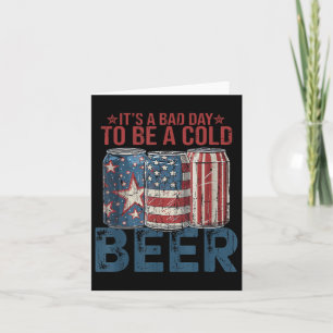Tarjeta Es Un Mal Día Para Ser Una Cerveza Fría, Retro 4 D