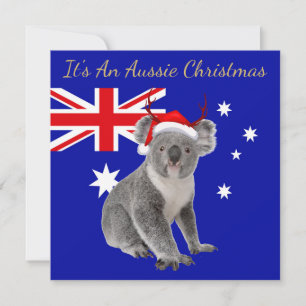 Tarjeta Es un Navidad australiano con un Koala