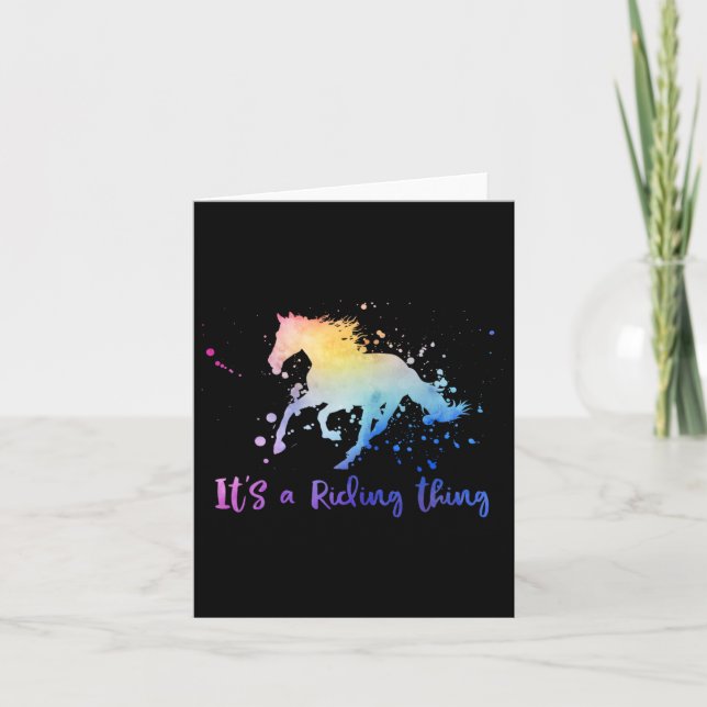 Tarjeta Es un paseo en bicicleta por caballos ecuestre (Anverso)