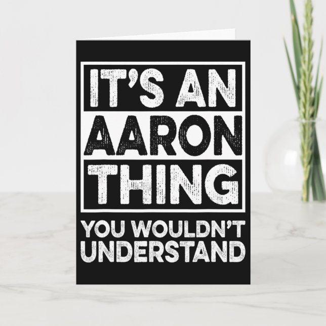 Tarjeta Es una cosa de Aaron que no entenderías Aaron (Anverso)