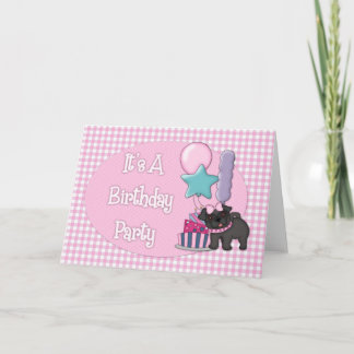 Tarjeta Es una fiesta de cumpleaños Black Pug