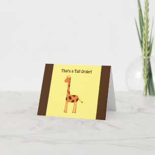 Tarjeta Es una gran orden, gracioso Naranja Giraffe Person