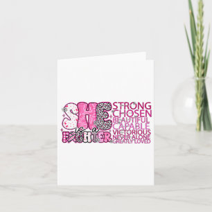 Tarjeta Es Una Guerrera Cristiana De Cáncer De Mama Luchad