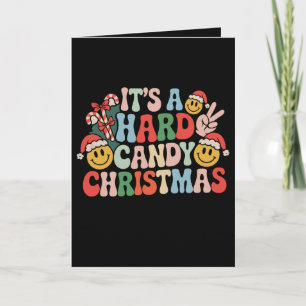Tarjeta Es una Navidad de caramelos duros Retro Groovy Xma