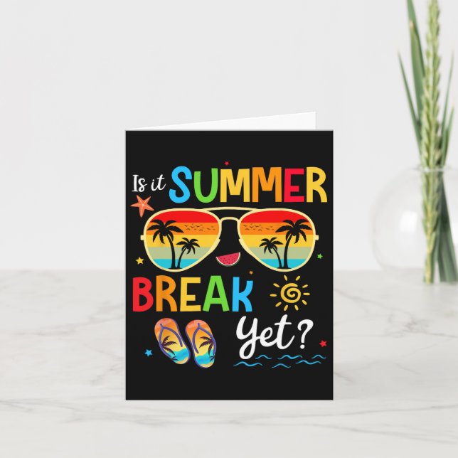 Tarjeta ¿Es Verano Romper Y Feliz El Último Día De La Escu (Anverso)