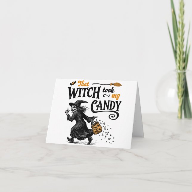 Tarjeta Esa bruja me quitó los dulces (Anverso)