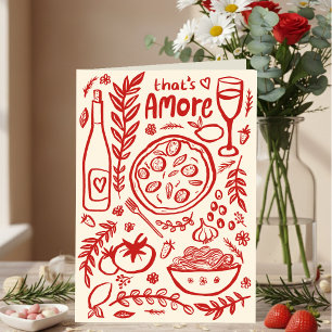 Tarjeta Esa es la comida italiana Amore San Valentín capri