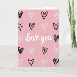 Tarjeta Esbozada de Corazones Te Amo