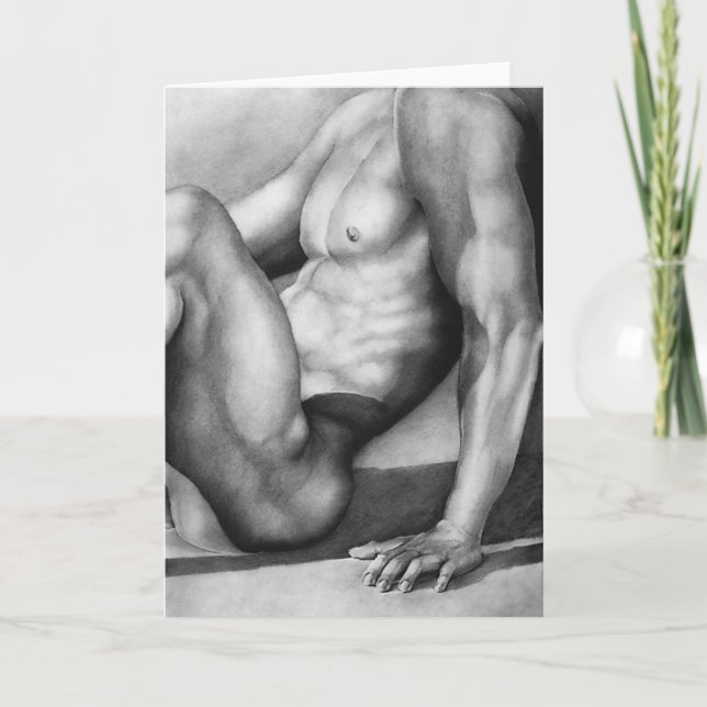 Tarjeta Esbozo Bella Artes Del Cultivo Muscular Masculino (Anverso)