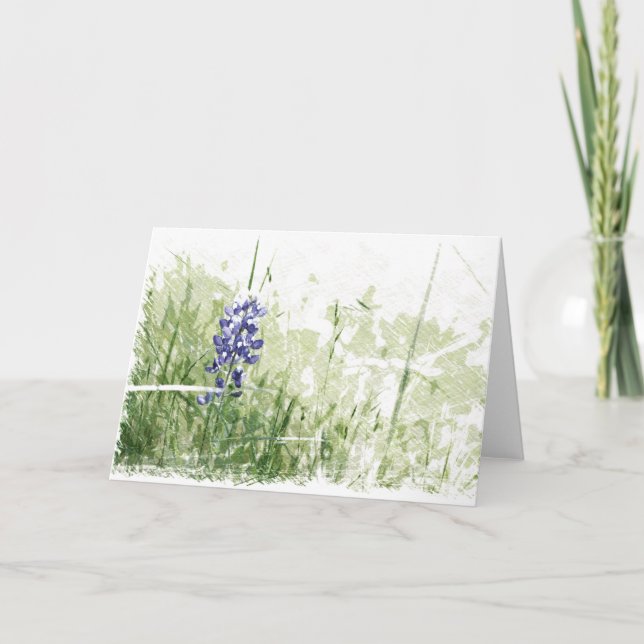 Tarjeta Esbozo caprichoso de Bluebonnet (Anverso)