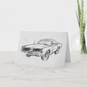 Tarjeta Esbozo clásico del coche IV