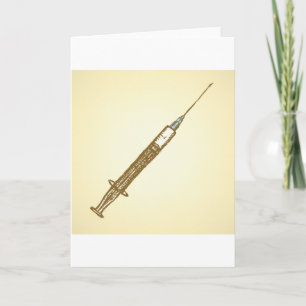 Tarjeta Esbozo de atención médica de jeringas de cosecha v