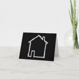 Tarjeta Esbozo de casa. Gris y Negro.