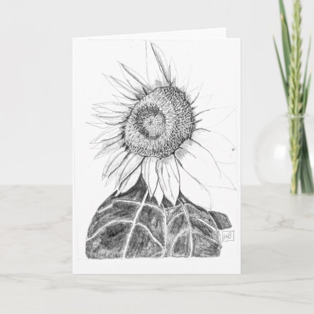 Tarjeta Esbozo de girasol (Anverso)