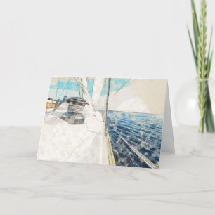 Tarjeta Esbozo de la vela navegando por el mar