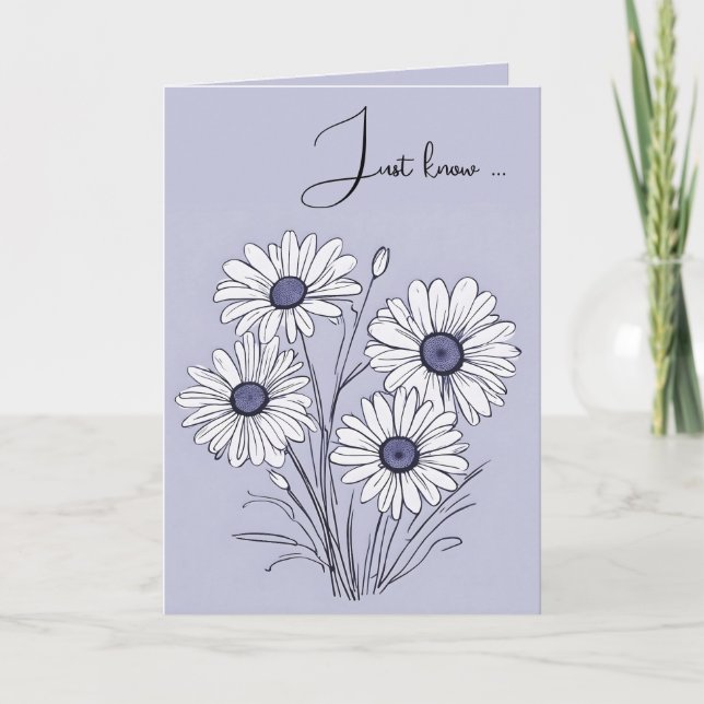 Tarjeta Esbozo de margarita sobre el pensamiento de ti mor (Anverso)