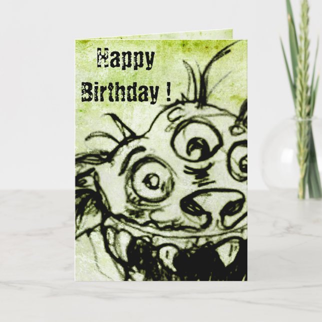 Tarjeta Esbozo de Monstruo Verde (Anverso)
