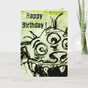 Tarjeta Esbozo de Monstruo Verde Pequeño