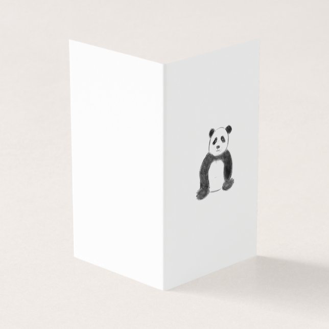 Tarjeta Esbozo de panda blanco y negro (Exterior)