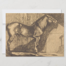 Tarjeta Esbozo de un Pony (de Paul-Albert Besnard)