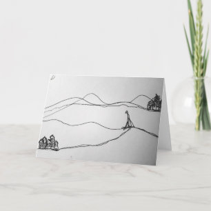 Tarjeta Esbozo de vacaciones en esquí