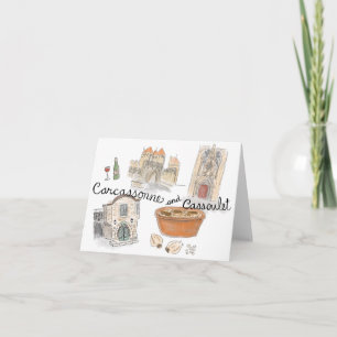 Tarjeta Esbozo de viajes Notecard: Cassoulet en Carcassonn