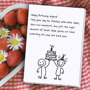 Tarjeta Esbozo ilustrado Cute Rizz Divertido argot cumplea