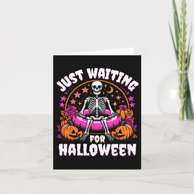 Tarjeta Esbozos Mujeres Esperando Halloween (Anverso)