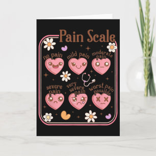 Tarjeta Escala de dolor Corazones Enfermera San Valentín