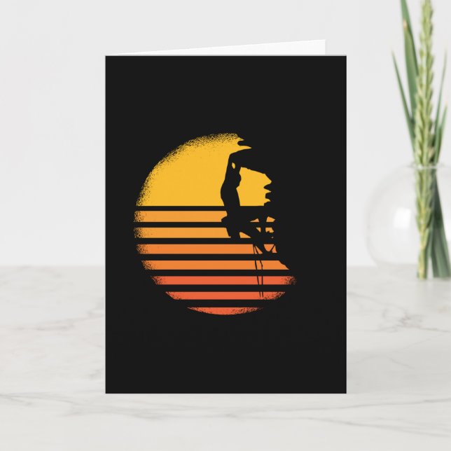 Tarjeta Escalada de rock vintage retro (Anverso)