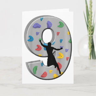 Tarjeta Escalador de 9 años cumpleaños bouldering escalada