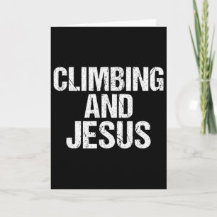 Tarjeta Escalador de roca del árbol de Jesús y escalada