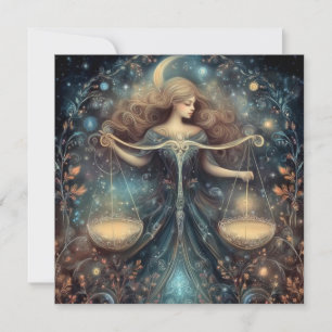 Tarjeta Escalas de Libra Zodíaco Astrología Cumpleaños Cel