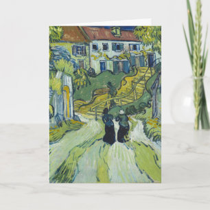 Tarjeta Escalera de Van Gogh en paisaje de Auvers Arte