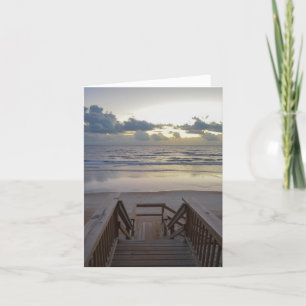Tarjeta Escaleras de playa hasta el amanecer del borde del