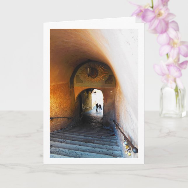 Tarjeta Escalinatas de Salita Dei Borgia, Roma, Italia (Orquídea)