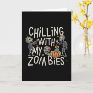 Tarjeta Escalofriante Con Mis Zombies Divertidos Disfraces