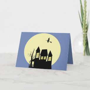 Tarjeta Escandalosa Halloween embrujada de la bruja de la 